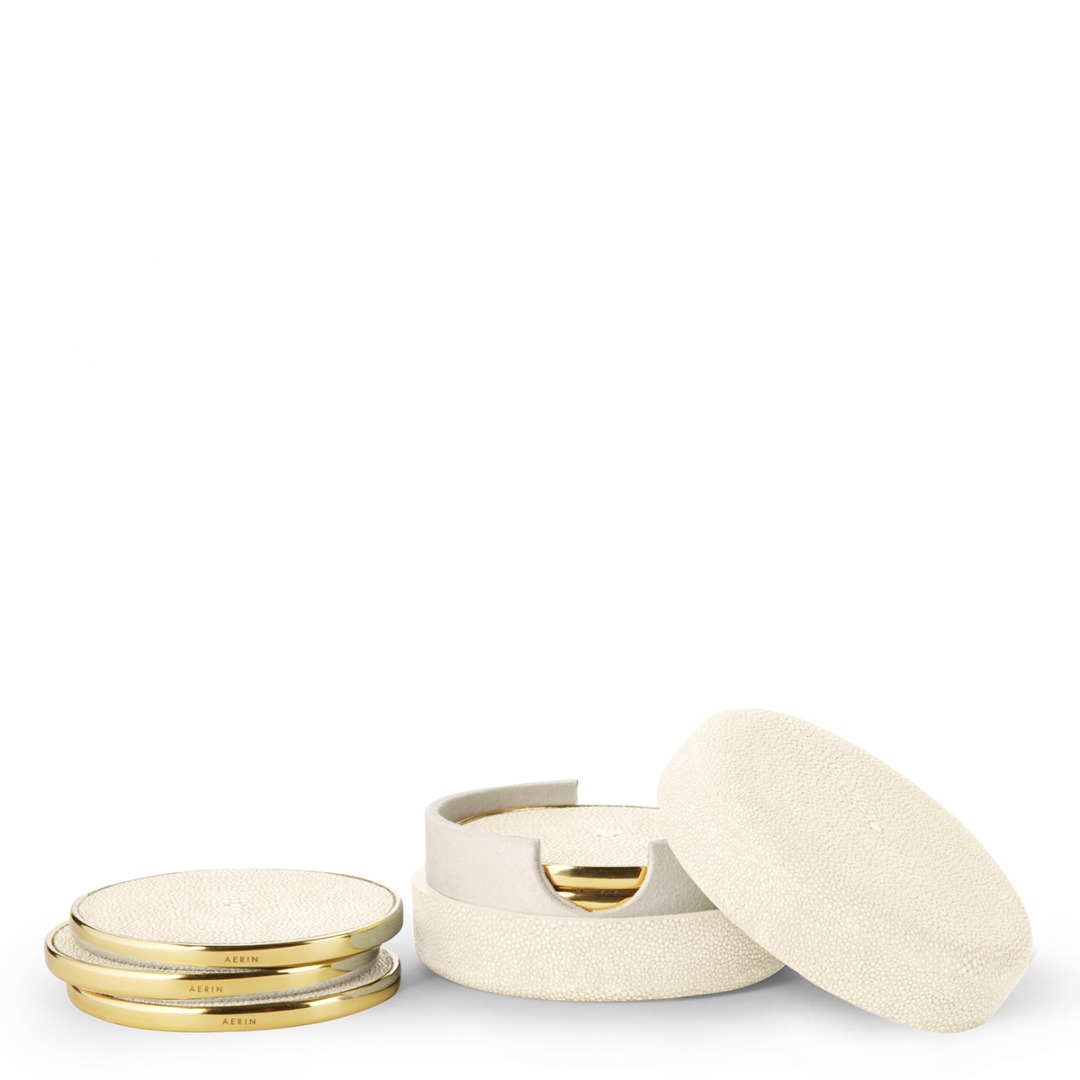 Shagreen Coaster, Set Of 4 (Cream)