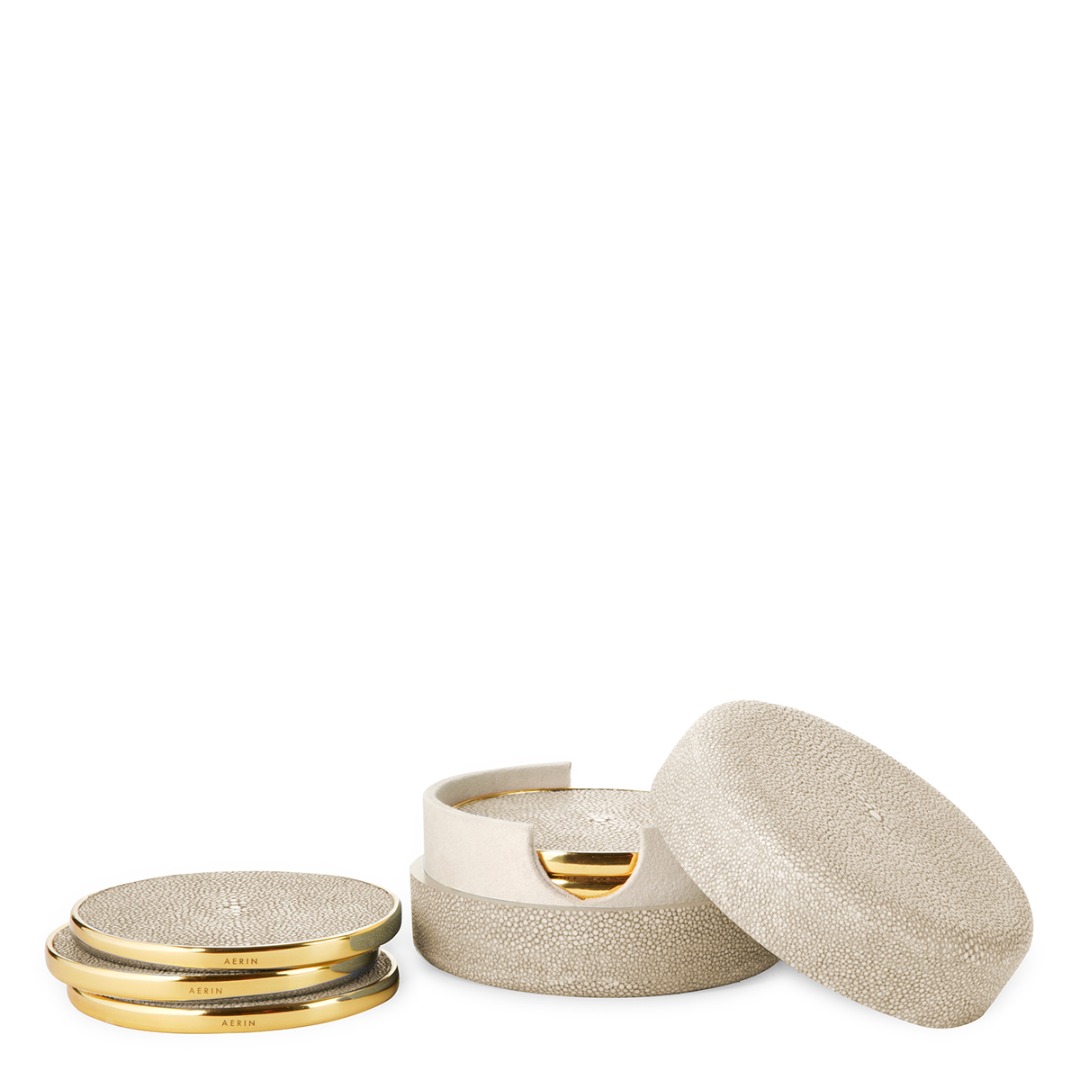 Shagreen Coaster Set Of 4 Wheat Cavit Co