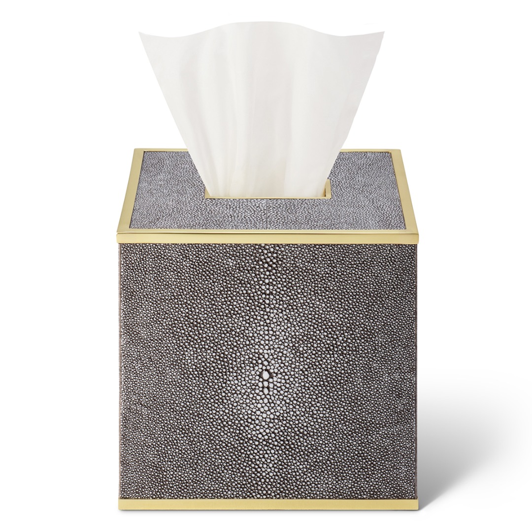 Classic Shagreen Tissue Box Cover (Chocolate)