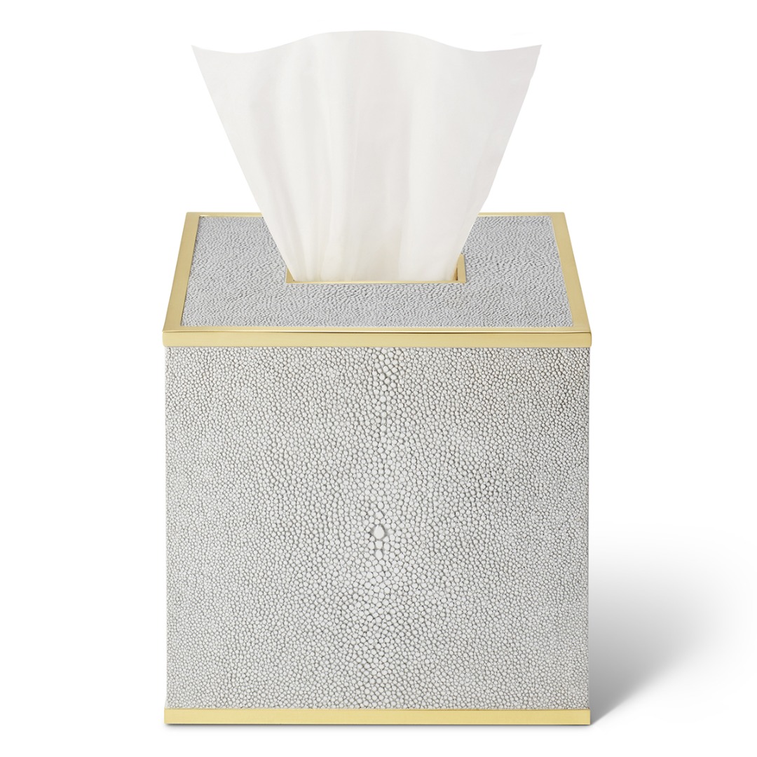 Classic Shagreen Tissue Box Cover (Dove)