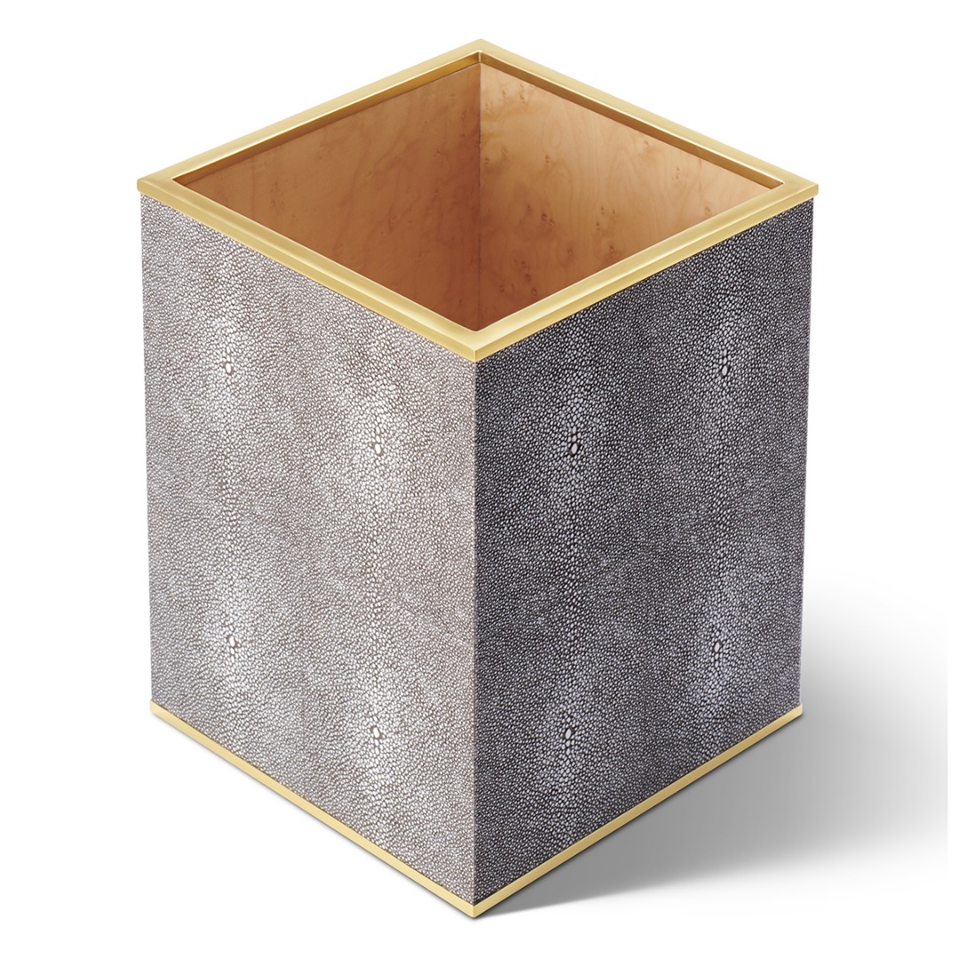 Classic Shagreen Wastebasket (Chocolate)