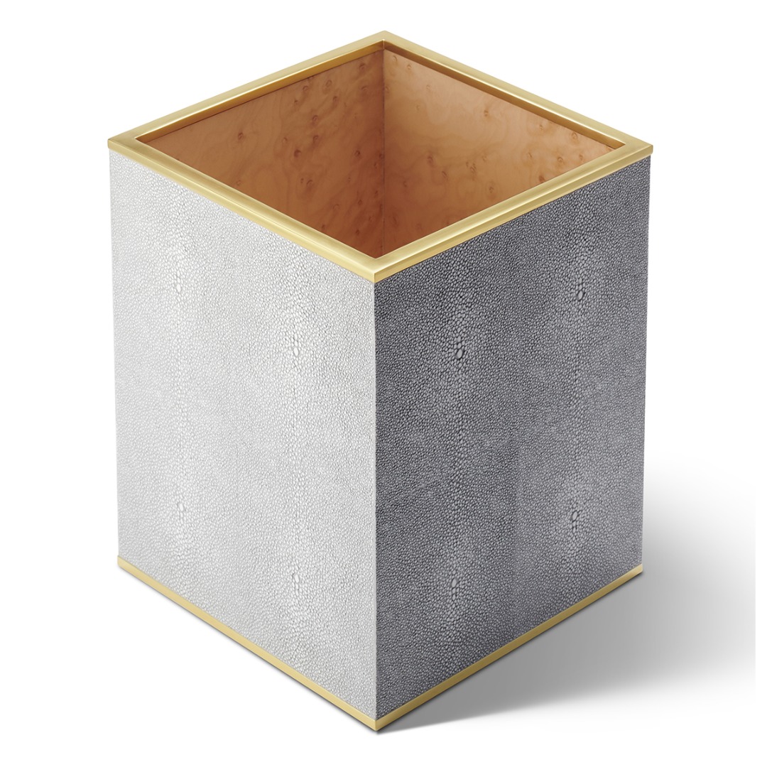 Classic Shagreen Wastebasket (Dove)