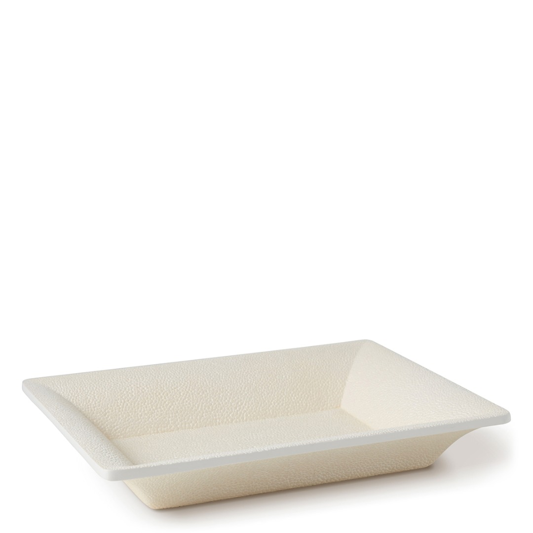 Shagreen Rectangular Vide Poche (Cream)
