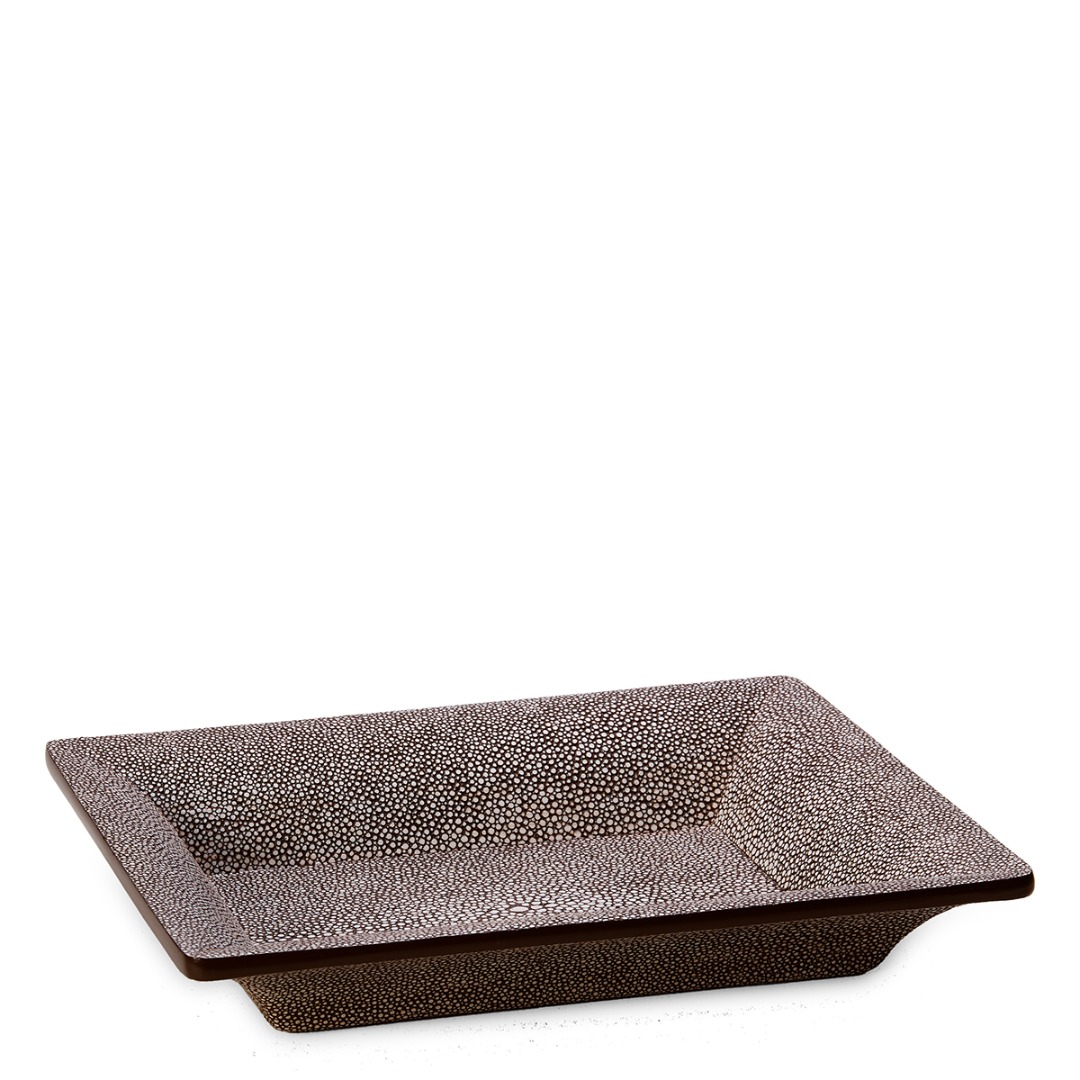 Shagreen Rectangular Vide Poche (Chocolate)
