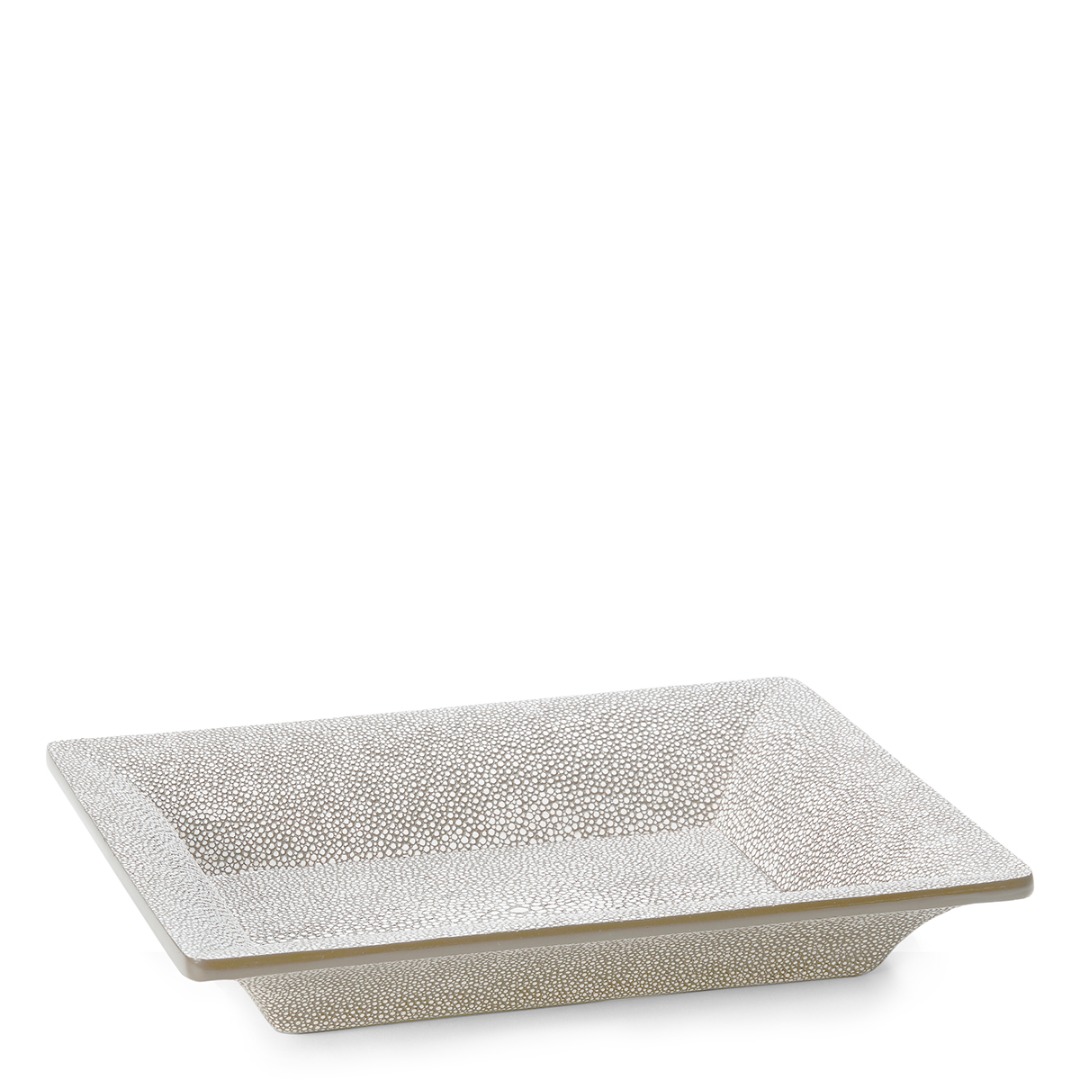 Shagreen Rectangular Vide Poche (Dove)