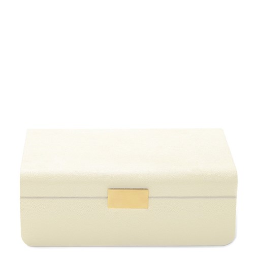 Modern Shagreen Large Jewelry Box (Cream)