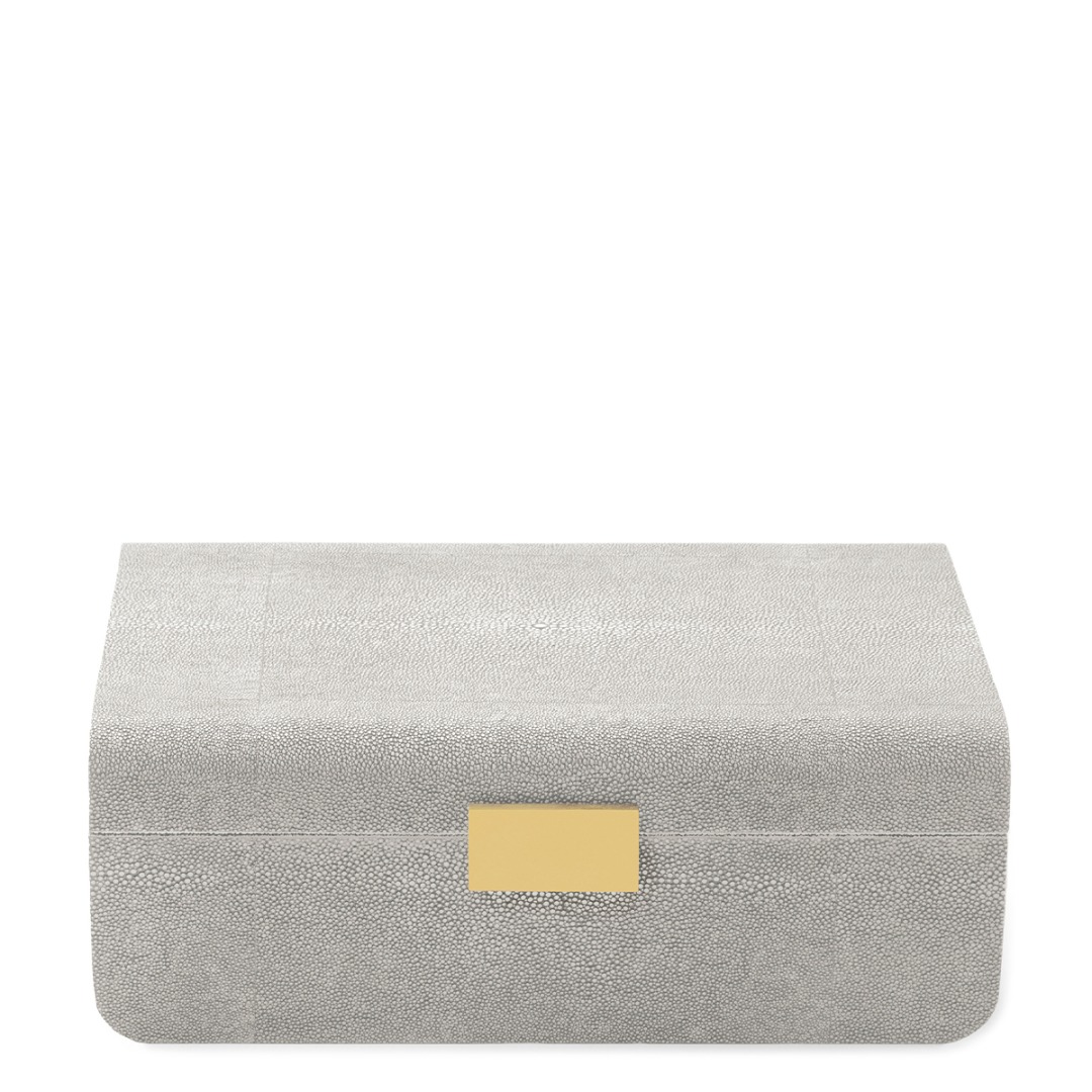 Modern Shagreen Large Jewelry Box (Dove)