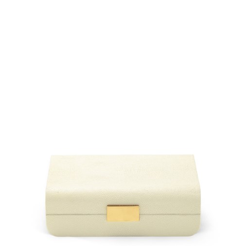 Modern Shagreen Small Jewelry Box (Cream)