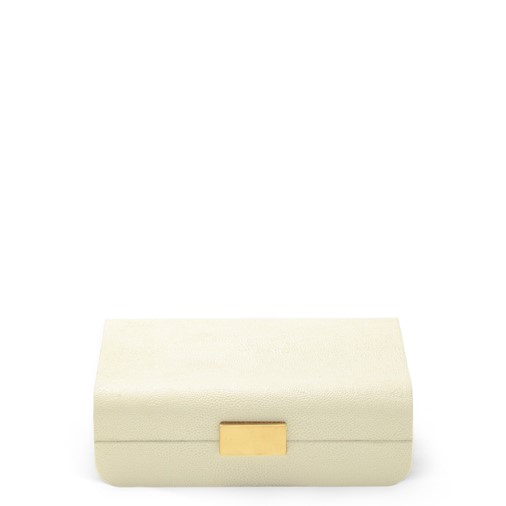 Modern Shagreen Small Jewelry Box (Cream)