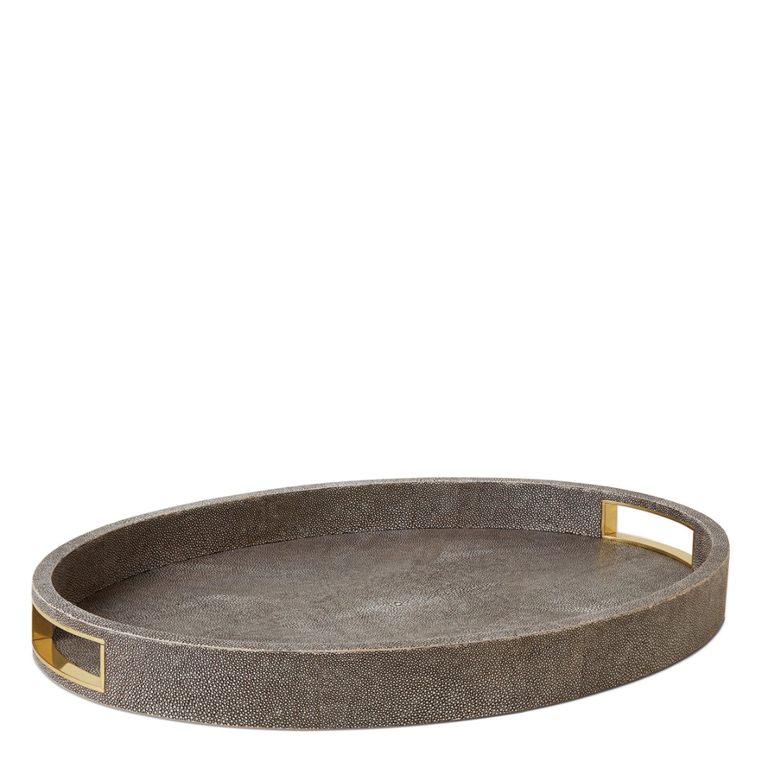 Modern Shagreen Cocktail Tray (Chocolate)