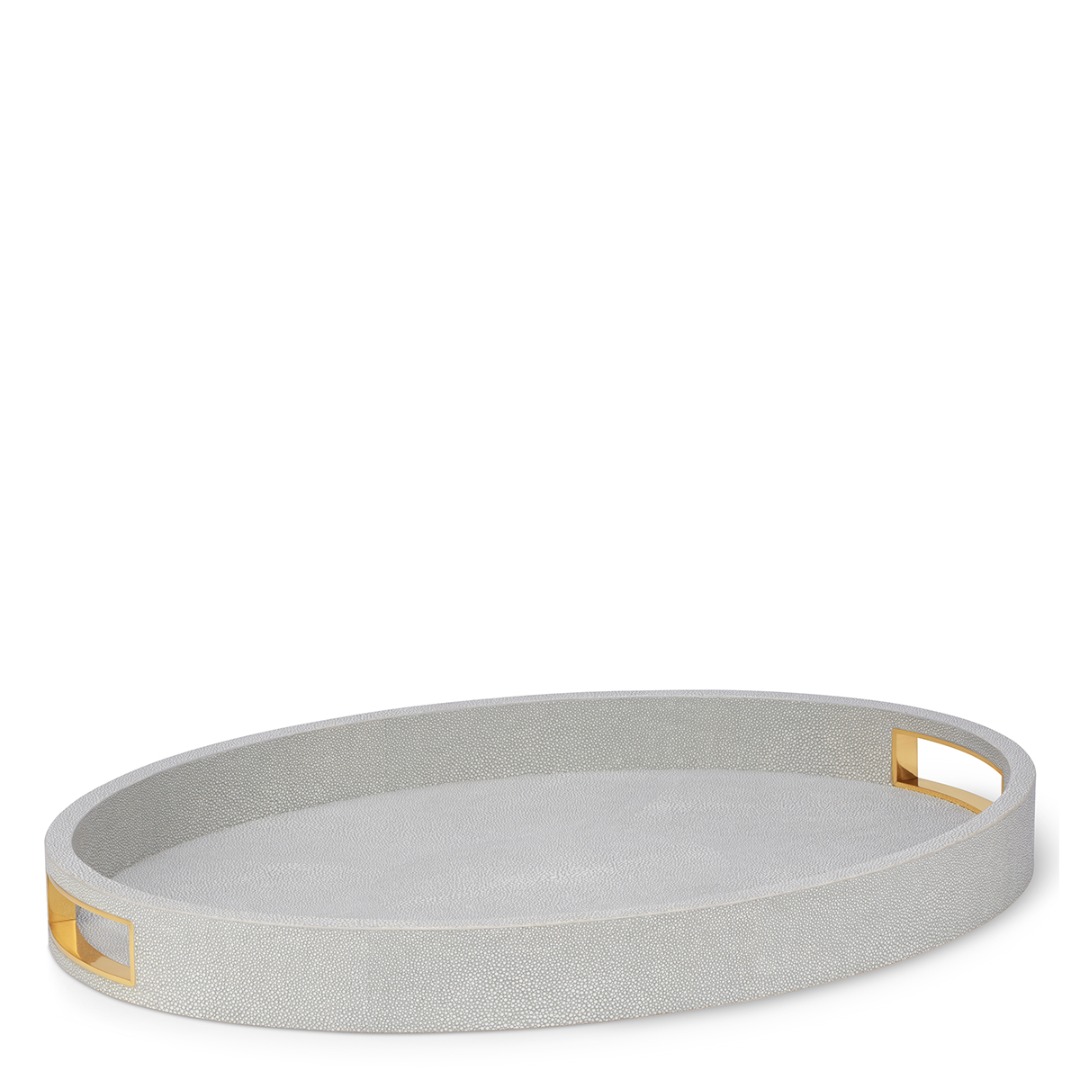 Modern Shagreen Cocktail Tray (Dove)