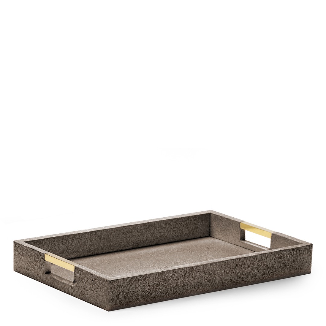 Modern Shagreen Desk Tray (Chocolate)