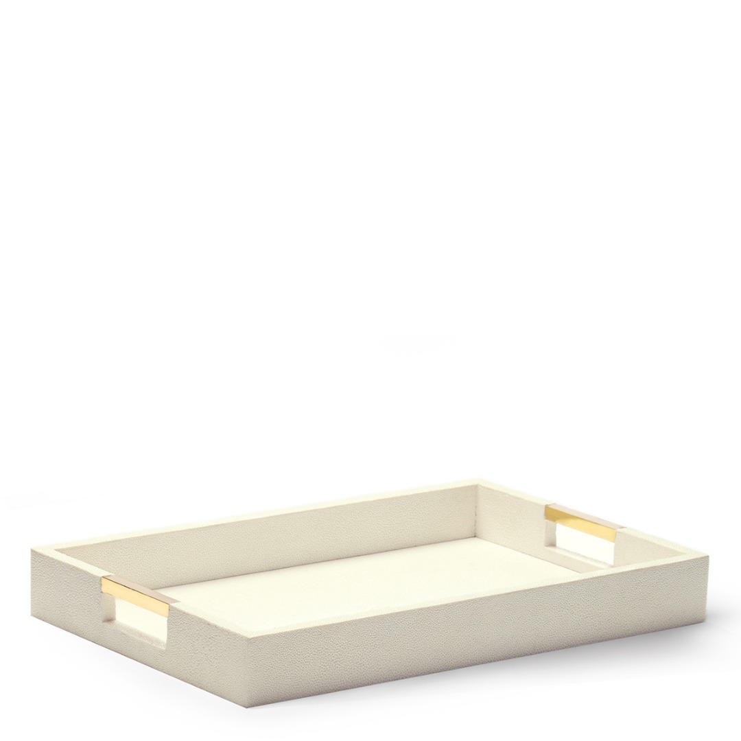 Modern Shagreen Desk Tray (Cream)