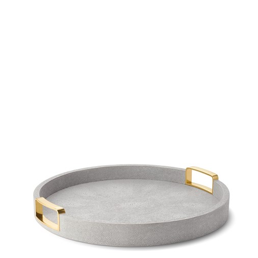Carina Shagreen Small Round Tray (Dove)