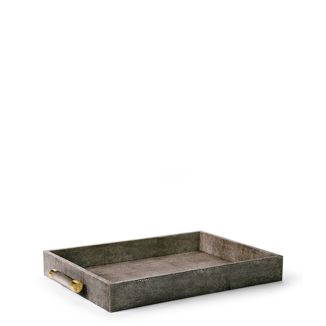 Classic Shagreen Serving Tray (Chocolate)