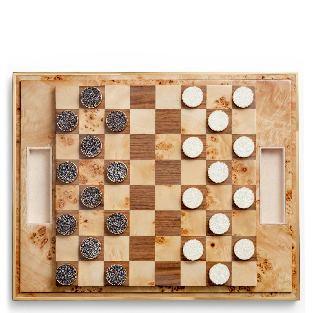 Shagreen Checkers Set Cream Cavit Co