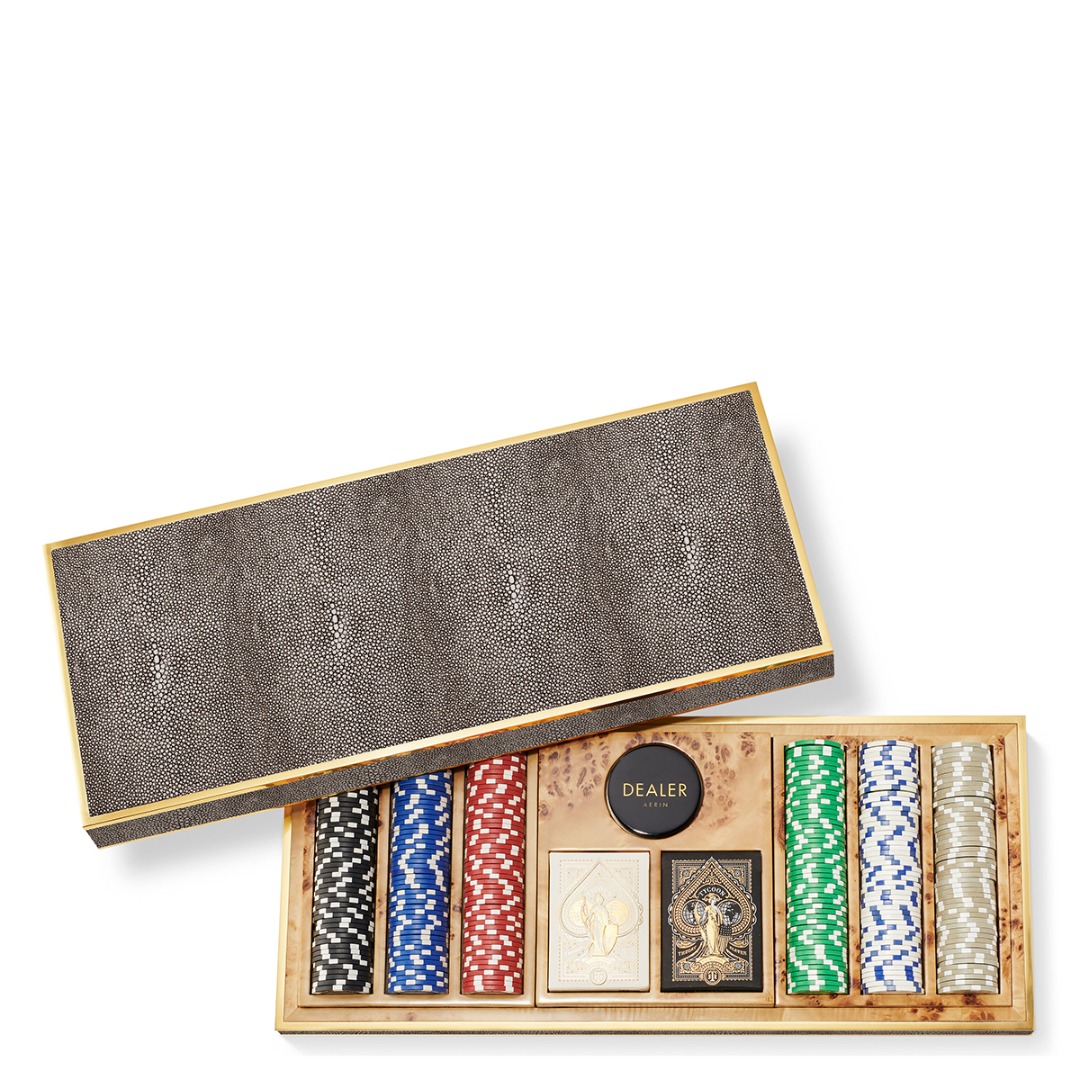 Shagreen Poker Set (Chocolate)