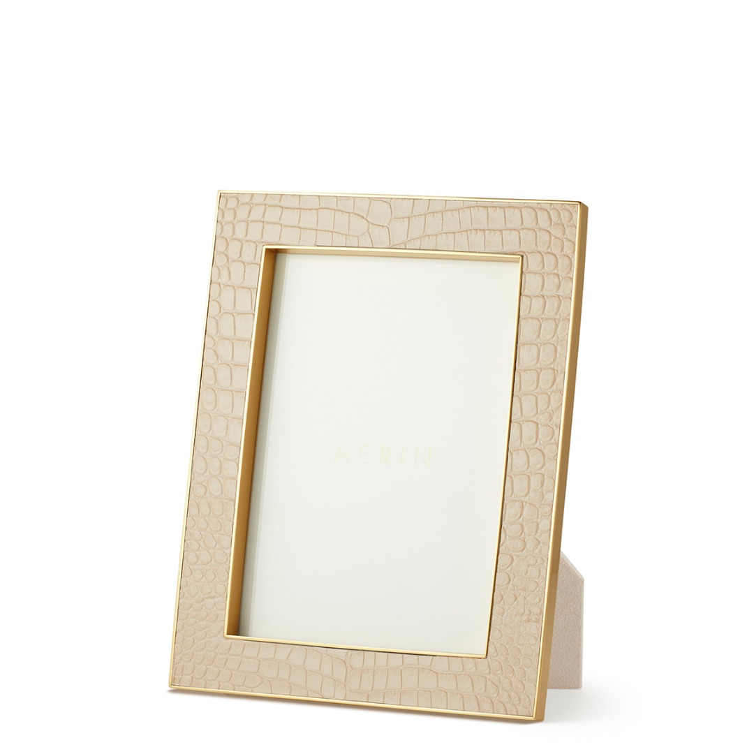Classic Croc Leather Frame 5x7 (Fawn)