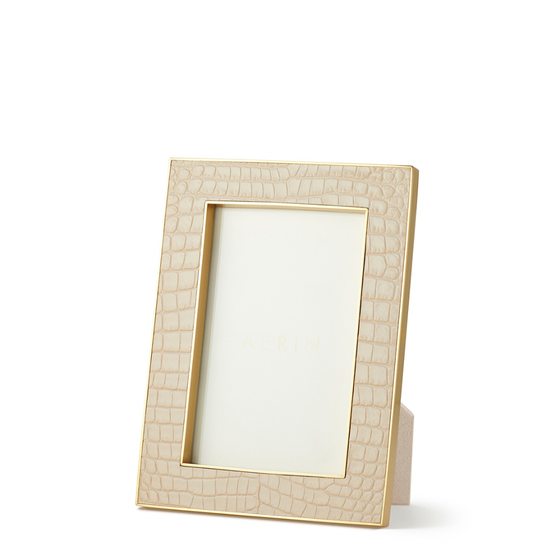 Classic Croc Leather Frame 4x6 (Fawn)