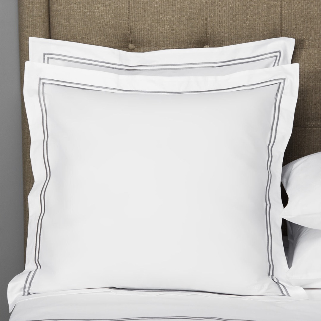 Hotel Classic Euro Sham (White/Grey)