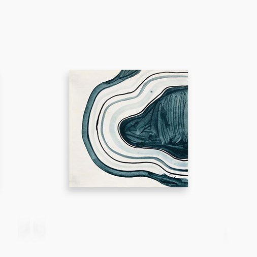 Teal Concentric Form 16x16